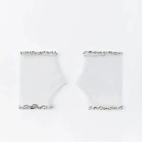 ZARA BEADED TULLE GLOVES BRIDAL WEDDING - Picture 3 of 4